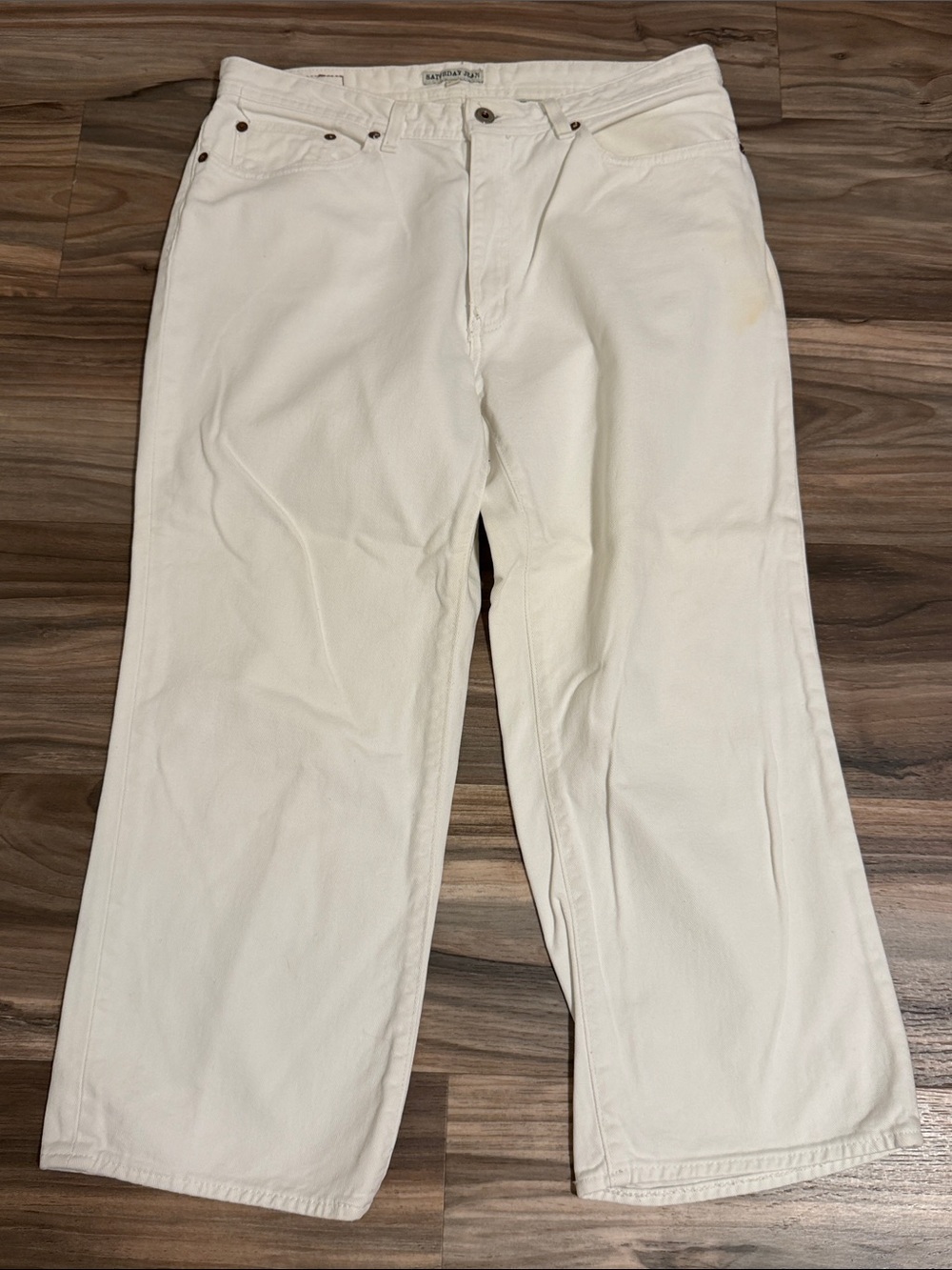 Polo Jeans Co. Ralph Lauren Women Jeans 12 White Denim Cropped Saturday Minimal
